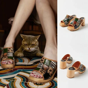 Free People Swedish Hasbeens Jungle Mule Clogs Size 8 NWOT $350